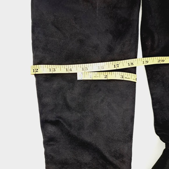 Dream Pairs Black above knee faux suede Lace Tie Back Zip Boots 8 - Picture 9 of 16